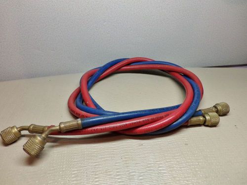 Charging Hose Set of 2 60&#034; 5&#039;  Red  Blue Max WP 800 PSIG/55/276 Burst 4000