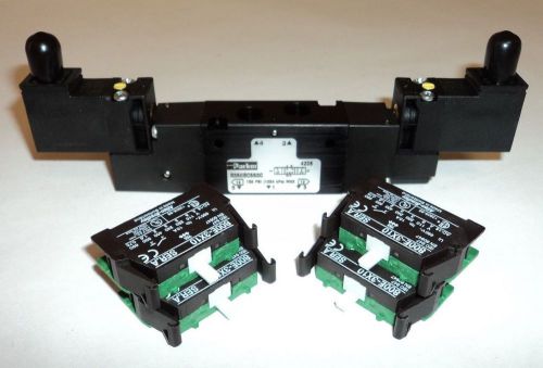 Parker 4-Way 3-Position Air Control Valve + 4 Allen Bradley Contact Blocks!