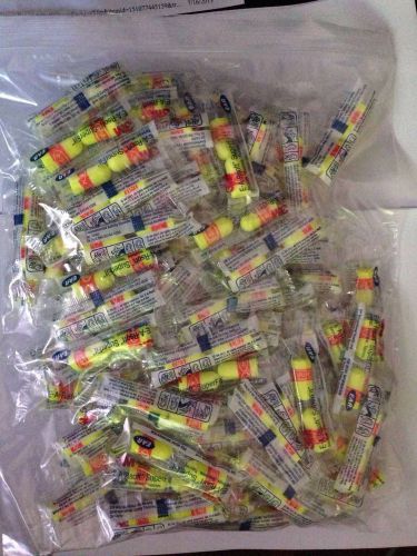 EarPlugs 200 Pairs 3M GENUINE!! Yellow Soft Foam Individually Wrapped NRR 33 dB