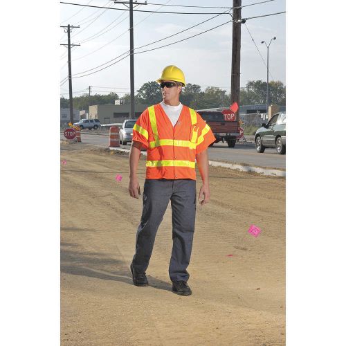 High visibility vest, class 3, xl, orange lux-hsldms3-oxl for sale