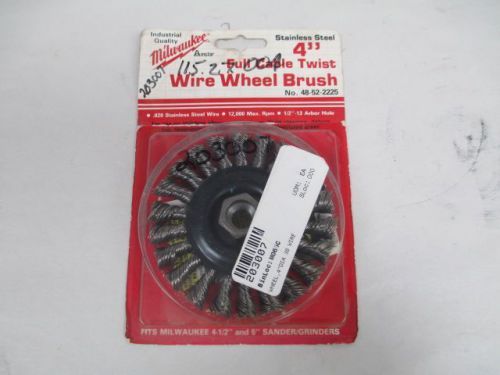 New milwaukee 48-52-2225 full cable twist stainless wire wheel brush 4in d216056 for sale