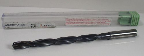Walter Titex A6589DPP-11/32IN Coolant Fed Drill, 11/32&#034;, K30F, Solid Carbide