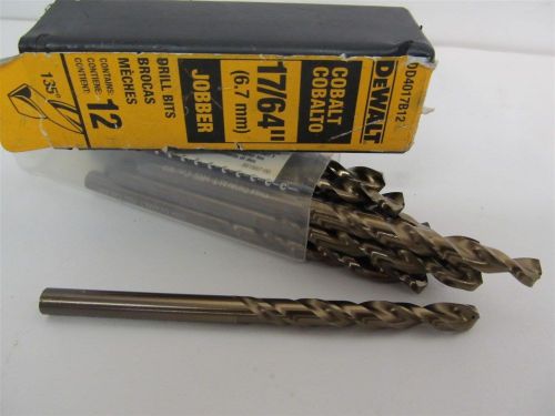 DeWalt DD4017B12, 17/64&#034;, Cobalt, Jobber Length Drill Bits - 12 each