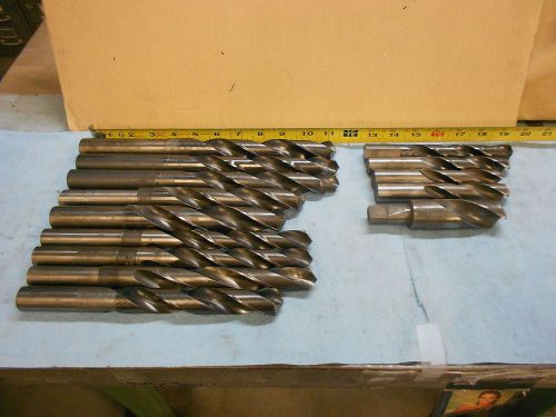 14 misc. used straight shank drills hss usa 1-3/8&#034; to 25/32&#034; no junk 1690 for sale