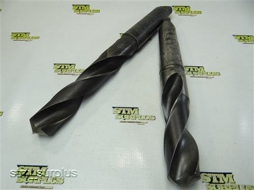 PAIR- HSS HEAVY DUTY MORSE TAPER SHANK TWIST DRILLS 1-21/32&#034; TO 1-51/64&#034; W/ 5MT