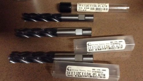 3 New 3/4 X3 LOC X 6 OAL 4 FL ALTIAN Carbide End Mills