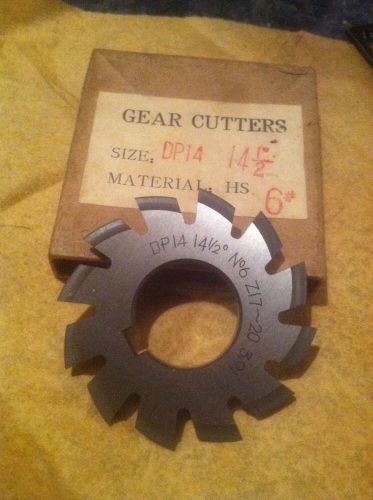 NEW INVOLUTE GEAR CUTTER #6 14P 14.5PA 1&#034;bore CHINA UNUSED OLD STOCK