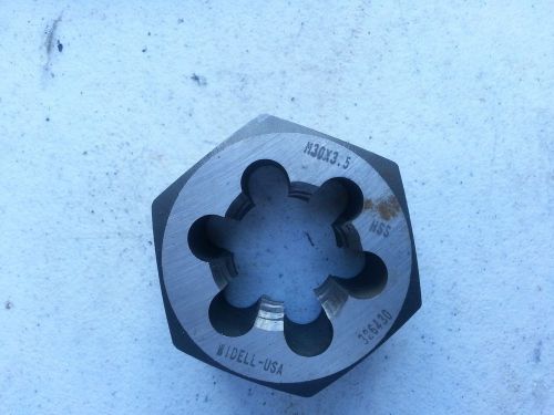 M30X3.5  HSS  HEXAGON THREAD DIE WIDELL USA 323692 6 Flute USA