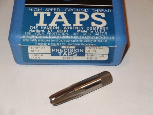 new HANSON WHITNEY 1/8-27 NPTF 4FL Taper HSS Pipe Tap 60018 USA