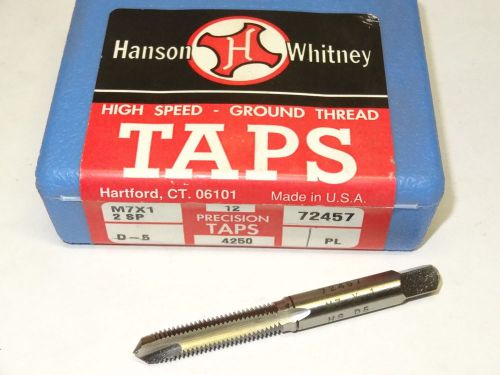 new HANSON WHITNEY M7 X 1 D5 2FL D-5 HSS Plug Spiral Point Tap 72457 USA