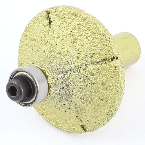 Gold Tone 44mm Dia Bullnose Diamond Profile Wheel Router Bit for Marble