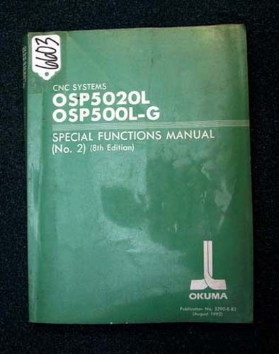 Okuma special functions manual cnc systems osp5000l 3290-e-r3 (inv.6603) for sale