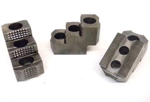 SET OF 3 HURON SERRATED LATHE CHUCK HARD JAWS KT212RJ2S (1.5mm X 60° Serrations)