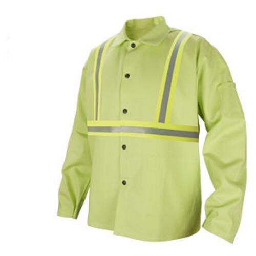 Revco Black Stallion FL9-30C/RTT 30&#034; 9oz.Lime Reflective Welding Jacket, Small