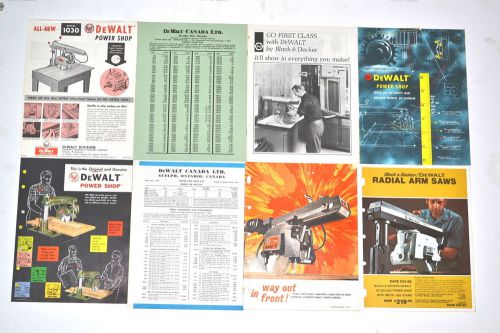 8 PC Vintage DeWALT POWER SHOP RADIAL ARM SAW GROUP brochure price list  #RR451