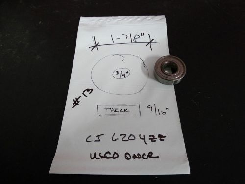 Shaper Rub Collar Bearing -3/4&#034; ID x 1-7/8&#034; OD x 9/16&#034; W - CJ 6204ZZ