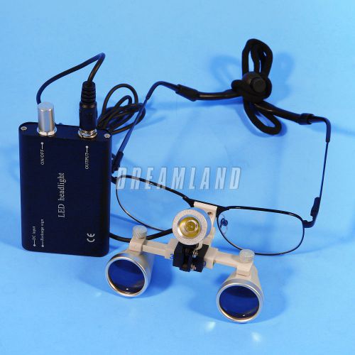 Dental surgical medical binocular loupes 3.5x 420mm led head light lamp from usa for sale