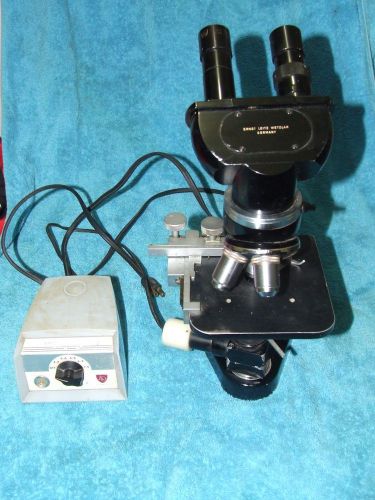 Leitz Enamel Binocular Microscope 10xWF 100/40/10 Objectives new light bulb lamp