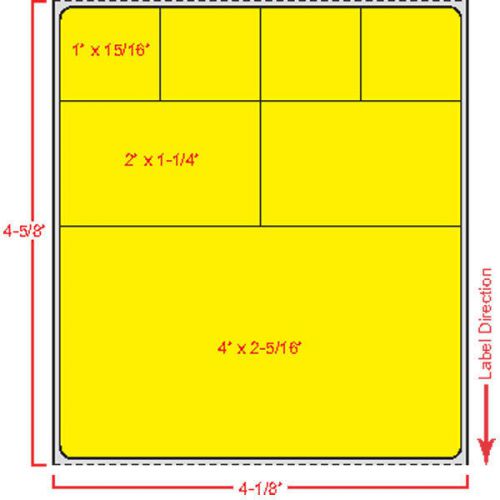 Cerner 4.5&#034;w x 4&#034;h  1&#034; core - yellow 350 roll for sale