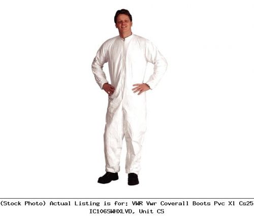 Vwr vwr coverall boots pvc xl cs25 ic106swhxlvd, unit cs lab safety unit for sale