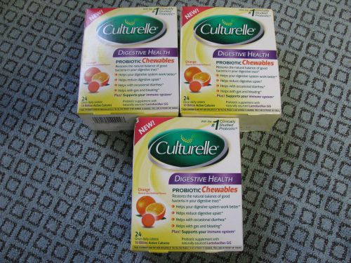 (72) Tabs New Culturelle Digestive Health Probiotic Chewables ORANGE FREE SHIP