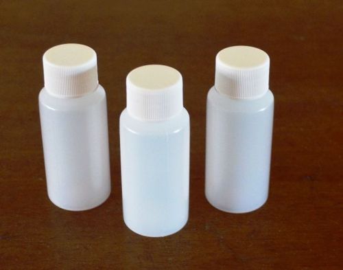 Plastic Bottle w/White Screw Cap Lid, 1-oz., (HDPE), 12-Pack * ON SALE!!!