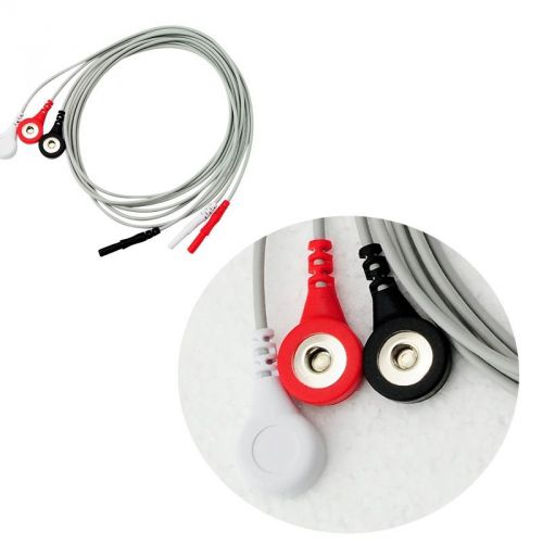 Hot sale! 3 lead ecg ekg leadwire wire, snap,holter recorder ecg patient cable for sale