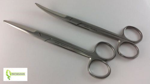 2 Mayo Scissors 7&#034; STR+CVD Germany Stainless Steel CE Dental Surgical Veterinary