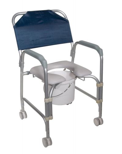 Drive medical k. d. aluminum shower chair commode with casters for sale