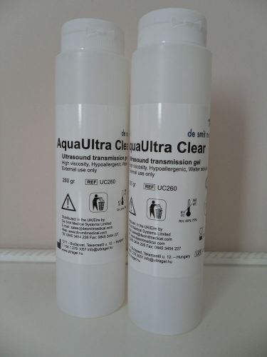 AquaUltra, Clear- Ultrasound Transmission Gel,2xBottles Large 260ml.