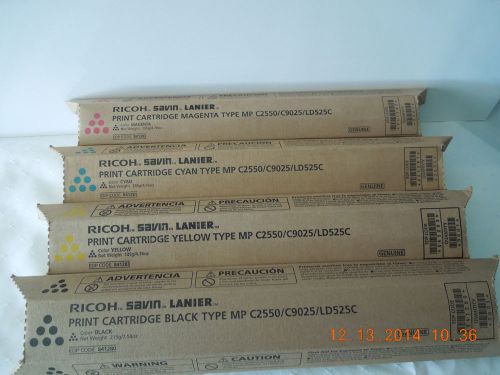 GENUINE RICOH TONER MPC2550 - MAGENTA - YELLOW - CYAN - BLACK