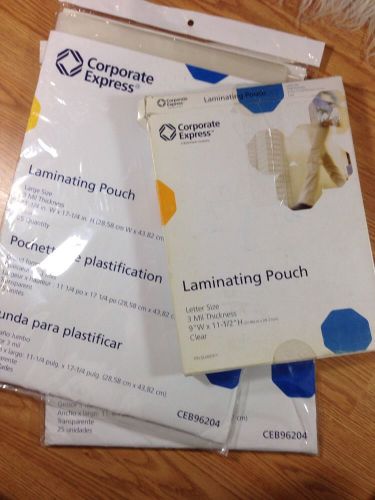 Laminating Pouches 3 Mil Letter (95) &amp; Menu (50)