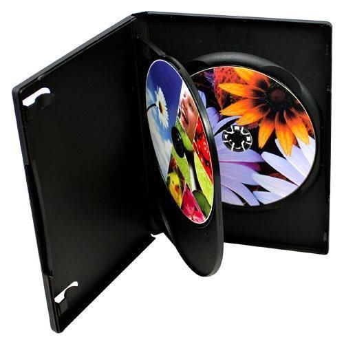 50 Black Standard 14mm Triple 3-in-1 DVD Storage Case Movie Holder Box Free Ship