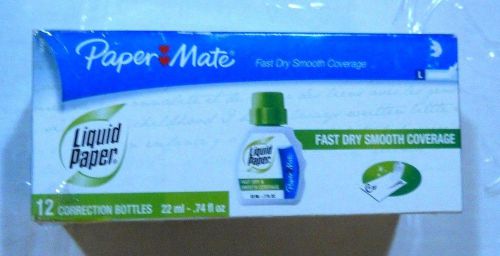 Paper Mate Liquid Paper box of 12 .74 fl oz Bottles &lt;&lt;&lt;FREE SHIPPING&gt;&gt;&gt;