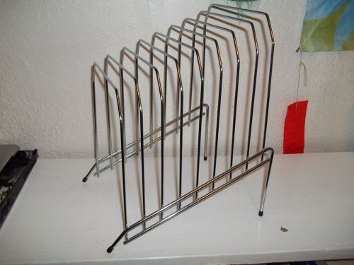 Officemate large wire step file desk organizer crome 8 slots for sale