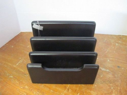 New rolodex 62525 wood tones 3 graduated dividers desktop sorter  matte black for sale