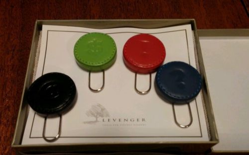 RARE Levenger Leather Paper clips