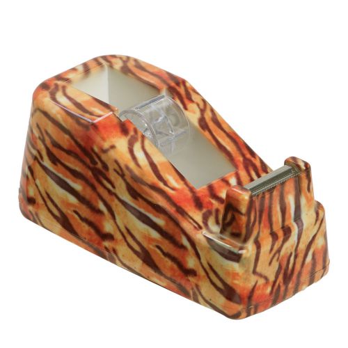 Womens Acrylic Tiger Safari Animal Print Utility Office Work Tape Dispenser