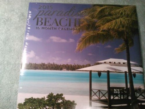 New Paradise Beaches beach 16 Month Calendar 2015 Office work job home 12&#034;X 12&#034;