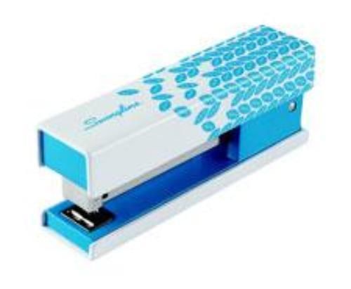 Acco Swingline Fashion Runway Stapler Leaf Pattern Blue