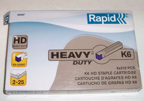 RAPID HEAVY K6 DUTY STAPLER CARTRIDGE 210 STAPLES PER CARTRIDGE 5 IN BOX NEW