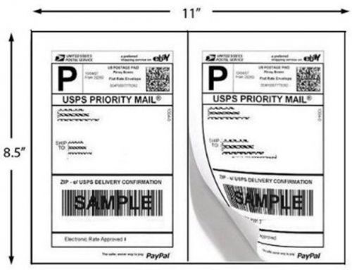 1600 Half Sheet Self Adhesive Shipping Labels 8.5 X 5.5 Uses Avery 5126 Template