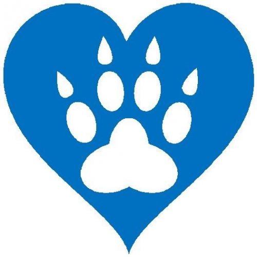 30 Custom Blue Paw Print Heart Personalized Address Labels