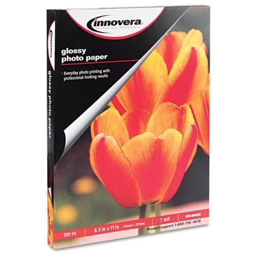 Innovera 99490 Glossy Photo Paper, 8-1/2 X 11, 100 Sheets/pack