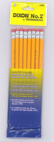 1 PACK OF 8 DIXON TICONDEROGA NO. NUMBER 2 HB PENCILS - FACTORY SEALED - NIP A