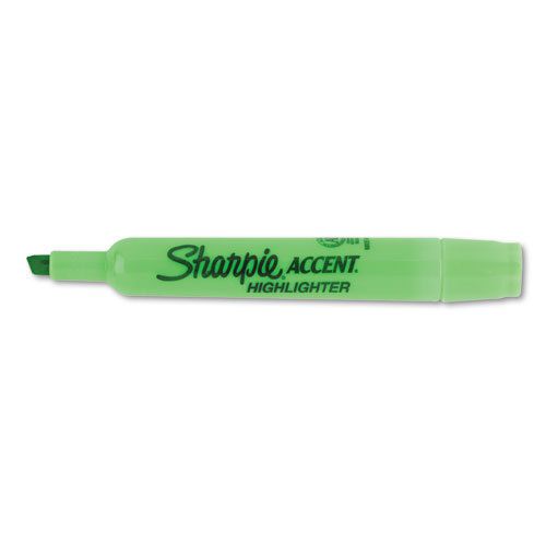 Sharpie Accent Tank Style Highlighter, Chisel Tip, Fl. Green, Dozen - SAN25026