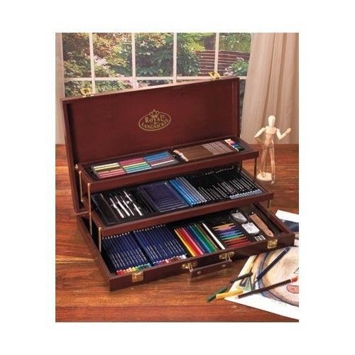 Drawing Sketching Chest Art Artist Charcoal Pencils Royal Langnickel Wood Case