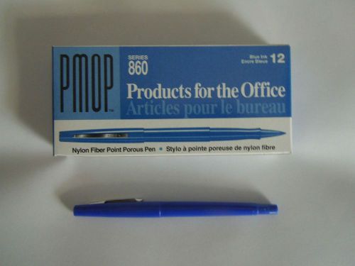 12  PAPERMATE BLUE FIBER TIP NYLON PENS NEW 1 box OF 12