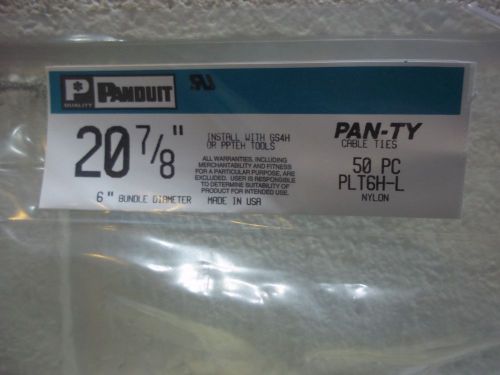 PANDUIT CABLE TIES PLT6H-L WHITE ZIP TIES 20-7/8&#034;- NEW IN BAG 50 w/ FREE SHIP !