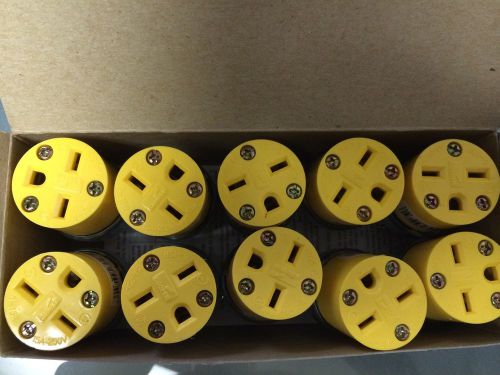 (10 pc lot) eagle straight blade armored connector female plug 15a 250v 2227 for sale